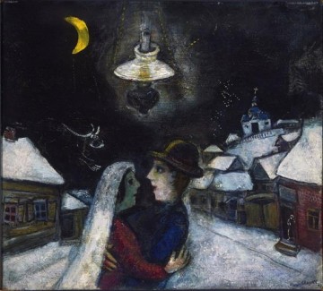 Marc Chagall Painting - En la noche contemporáneo Marc Chagall